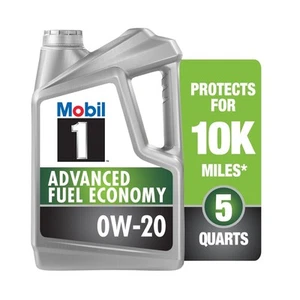 Mobil 1 Advanced Fuel Economy Full Synthetic Motor Oil 0W-20, 5 Quart - Picture 1 of 7