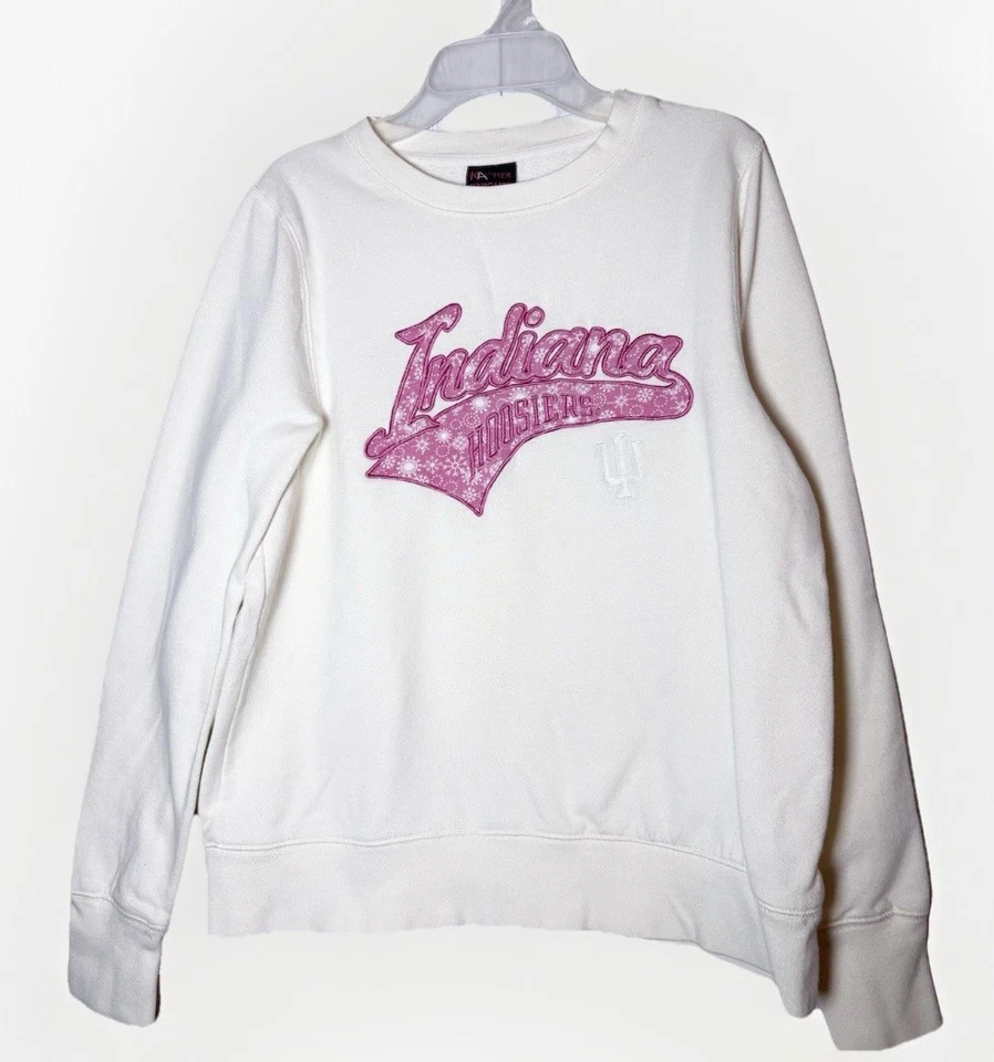 Sudadera Indiana Hoosiers Vintage Crema con Bordado Rosa Talla Grande/12-14 Foto 1 de 4