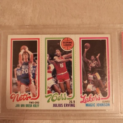 1980 TOPPS JAN VAN BREDA KOLFF/JULIUS ERVING/MAGIC JOHNSON PSA 7 NM - Image 1 of 4