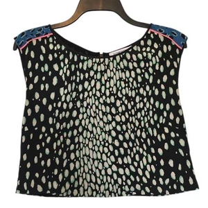 Elizabeth And James Crop-Top aus Seide mit abstraktem Druck Größe Large - Bild 1 von 6