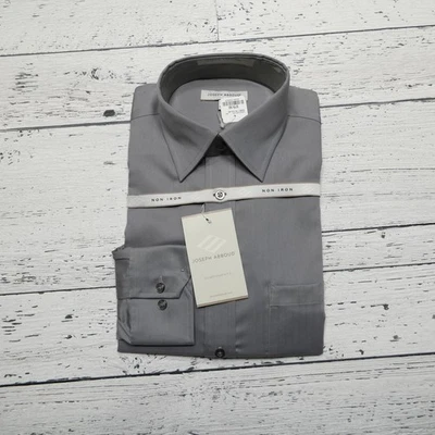 Camisa masculina Joseph Abboud 15.5 34/35 cinza sem ferro vestido formal negócios nova com etiquetas - Imagem 1 de 4