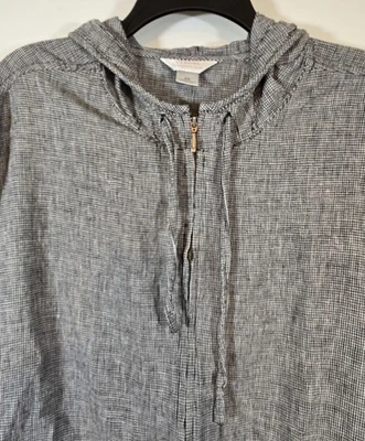 CJ Banks Womens Linen Blend Lightweight Full Zip Hooded Jacket Size 2X - Image 1 of 4
