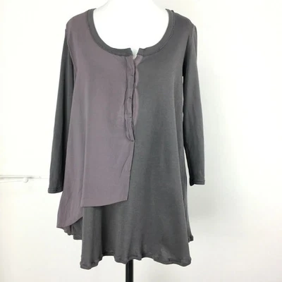 Kristensen Du Nord Top Blouse Grey Lagenlook Silk Cotton Made in Italy Size 2 - Image 1 of 4