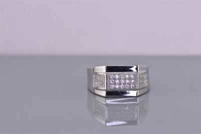 Anillo de plata de ley con circonitas cúbicas en ángulo STS 925 talla: 10 Foto 1 de 4