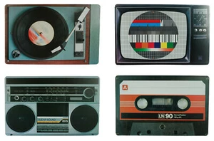 Juegos de plazas retro nostalgia aparatos de alta fidelidad plástico lavable juego de mesa 29x44 cm - Imagen 1 de 5