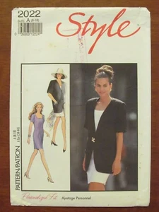 STYLE PATTERN - 2022 LADIES FITTED SQUARE NECK DRESS & JACKET 8-18 UNCUT - Picture 1 of 2