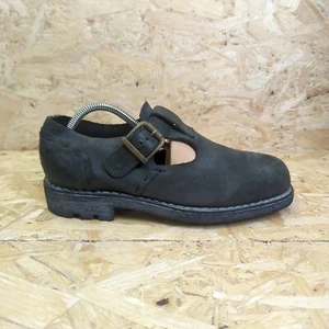 Callaghan Black Leather Buckle Mary Jane Shoes Rubber Sole Size 8 UK EUR 42 41 - Picture 1 of 7
