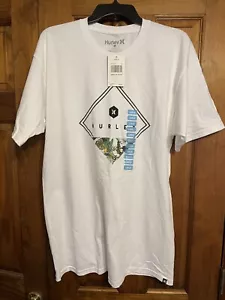 NWT Hurley T-Shirt Men's L Short Sleeve Crew Neck Graphic Tropical Logo - Picture 1 of 5