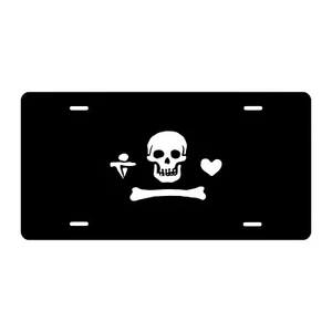 Pirate Stede Bonnet's Jolly Roger Flag Novelty Front License Plate - Caribbean - Picture 1 of 1