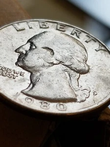 RARE 1980 QUARTER DOLLAR P FILLED MINT MARK ERROR COIN In Cod We Trust Error 🔥 - Picture 1 of 12