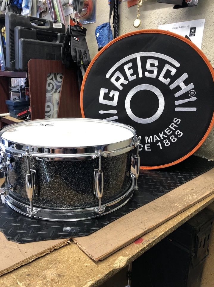 Tambor Gretsch Catalina Arce 6.5x14" Negro Polvo de Estrellas con Estuche de Viaje Foto 1 de 4