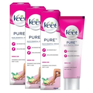 Veet Pure Hair Removal Cream for Women Normal Skin Pack Of 3 Each 100g B823 - Picture 1 of 6