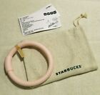 New Starbucks Pink Reusable Silicone Straw Bracelet Great Gift! With Pouch