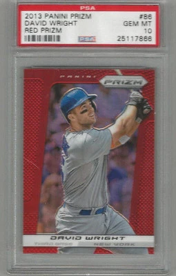 2013 Panini Prizm David Wright Red Prizm PSA 10 - Image 1 of 2