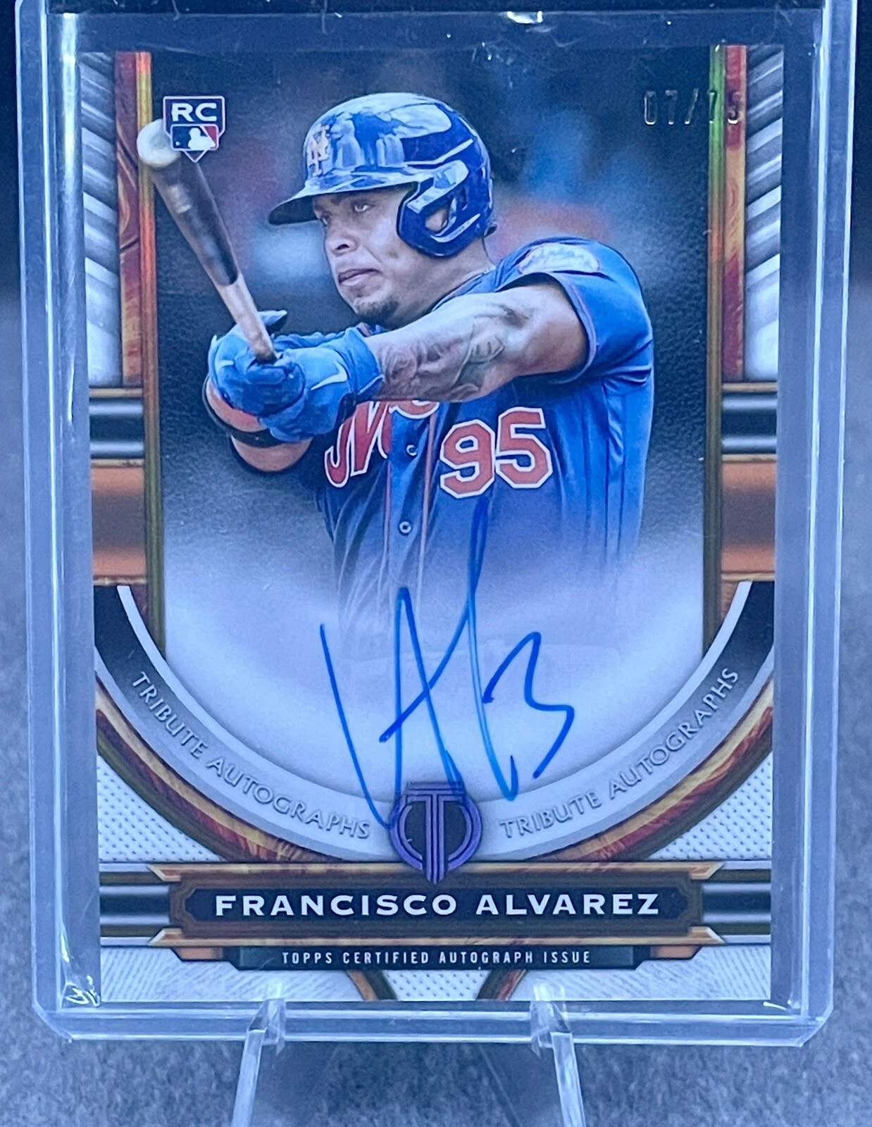 2023 Topps Tribute Francisco Alvarez Gold Refractor Rookie Auto 7/75