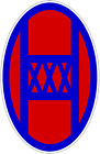 30th Infantry Division Patch Old Hickory U.S. Army Military vinyl decal for