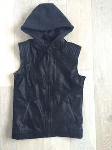 Men's sleeveless jacket By YD size Medium BRAND NEW detachable hood black - Picture 1 of 6