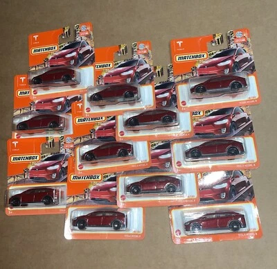 Matchbox Tesla Model X Red 18/100 Lot Of 11 Short Card - Image 1 of 4