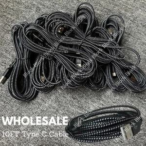 Bulk Lot Braided USB C Type-C Fast Charging Data SYNC Charger Cable Cord 10FT - Picture 1 of 10