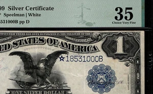 1899 $1 Silver Certificate Black Eagle STAR NOTE PMG 35 Ch VF *18531000B (FJE) - Picture 1 of 4