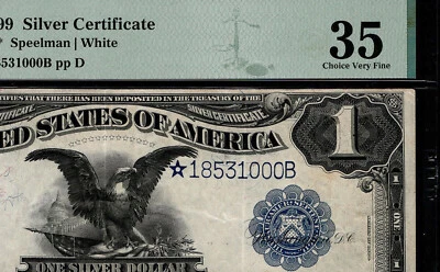 1899 $1 Silver Certificate Black Eagle STAR NOTE PMG 35 Ch VF *18531000B (FJE) - Image 1 of 4