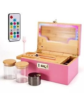 Large Bamboo Storage Box with Combination Lock, Premium Decorative Box, Colored - Picture 1 of 3