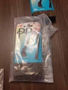 Pretty Polly -  Pretty Electric Ribbed Lurex Over The Knee Socks  black / gold - Picture 1 of 22