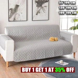 2/3 Seater Sofa Slip Covers Reversible Quilted Throw Pet Protector Couch Cover - Picture 1 of 25