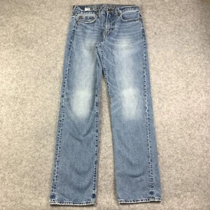 American Eagle Jeans Mens 32x33 Blue Pants Relax Straight Faded Denim Tag 30x34 - Picture 1 of 16