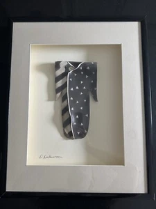 Debbie Dickinson Framed Art Pottery Raku Signed w/ Certificate in Wooden Frame - Picture 1 of 10