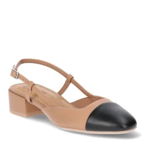 Time and Tru Women's Slingback Pump Heels Black-Tan Size 7 - Picture 1 of 4