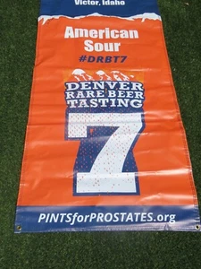 79" x 31" Pints for Prostates Beer Autographed Banner ~ GRAND TETON Brewing, WY - Picture 1 of 4