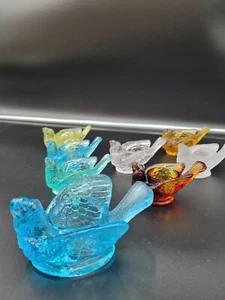 Lot of 8 Vintage Kanawha Glass Amberina Bird Candle Holder - Picture 1 of 5