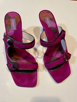 Сандалии Emilio Pucci - замшевые фиолетовые размер 40 первоначально $385 - Изображение 1 из 4