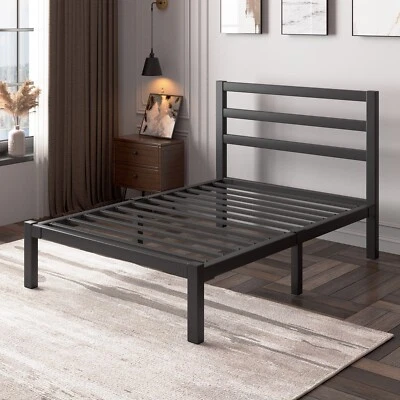 Twin Size Metal Bed Frame,Heavy Duty Platform Bed Frame with Headboard - Image 1 of 4