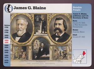 JAMES G. BLAINE John Logan Secretary of State 1997 GROLIER STORY OF AMERICA CARD