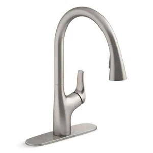 KOHLER Trove Single-Handle Pull Down Sprayer Kitchen Faucet in Vibrant Stainless - Picture 1 of 8