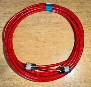 Cable coaxial rojo mini 8 RG8X baja pérdida equipado PL259 10m - Imagen 1 de 4