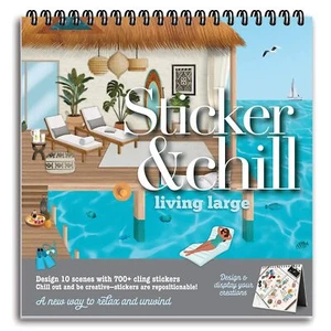 Libro de pegatinas para adultos Sticker & Chill § 700+ pegatinas reposicionables, página de 10 escenas - Imagen 1 de 8