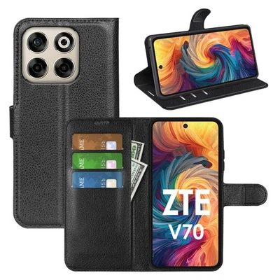 BETTERFON Handy Tasche für ZTE Blade V70 Handyhülle Flip Cover Wallet Case Hülle Schwarz