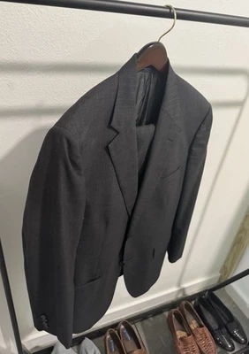 男式 Brooks Brothers “Brooksease” 木炭细条纹西装 42S 32/27  — 第 1/4 张图片