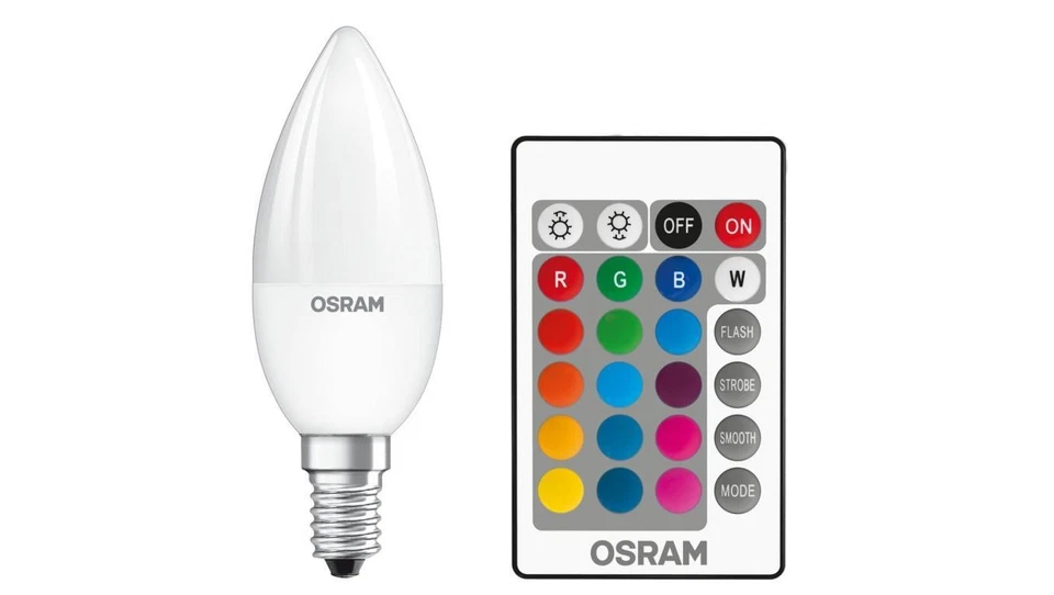 Żarówka LED E14 B35 4,5W = 25W 250lm RGBW 180 OSRAM Star + PILOT - Image 1 of 1