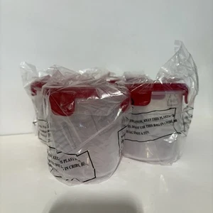 Lock N Lock Lock&Lock Food Storage Containers Set of 4 Mini Tall Red LIDS NEW - Picture 1 of 6