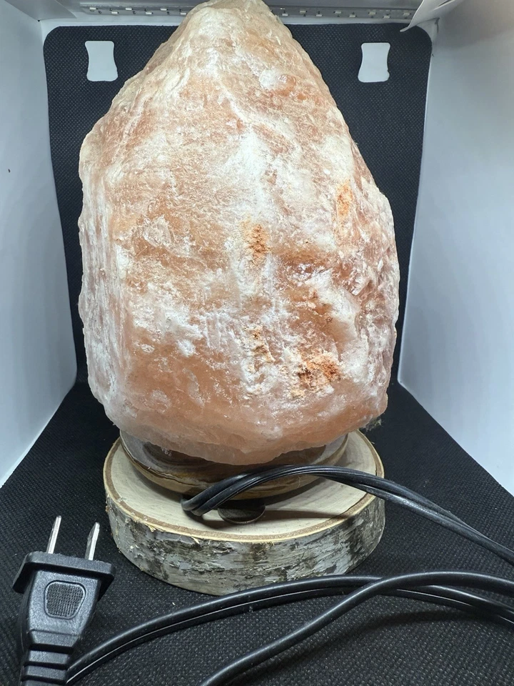 Lámpara de sal de cristal natural tallada a mano brillante del Himalaya de 6,8 lb - rosa Foto 1 de 1