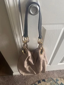 JPK Paris 75 Hobo Shoulder Bag Taupe Brown Chunky Gold Hardware Colorful Inside - Picture 1 of 9