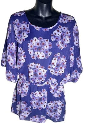 Blusa Erin Fetherston Púrpura Transparente Mangas Dolman Talla XS Foto 1 de 4