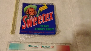 DEALER LOT OF 100 VINTAGE SWEETEX TEXAS CITRUS FRUIT CRATE LABELS - Picture 1 of 3