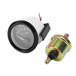 ˜52mm/2in 12V Universal Car Electromagnetic Oil Pressure Gauge Indicator Auto - Picture 1 of 10