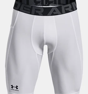 Under Armour Men's HeatGear Pocket Armour Compression Long Shorts Size XL White - Picture 1 of 6
