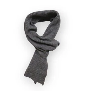 100% Lammwolle Strick Lang Schal Made in Scotland grau von SEXIS super weich  - Bild 1 von 8